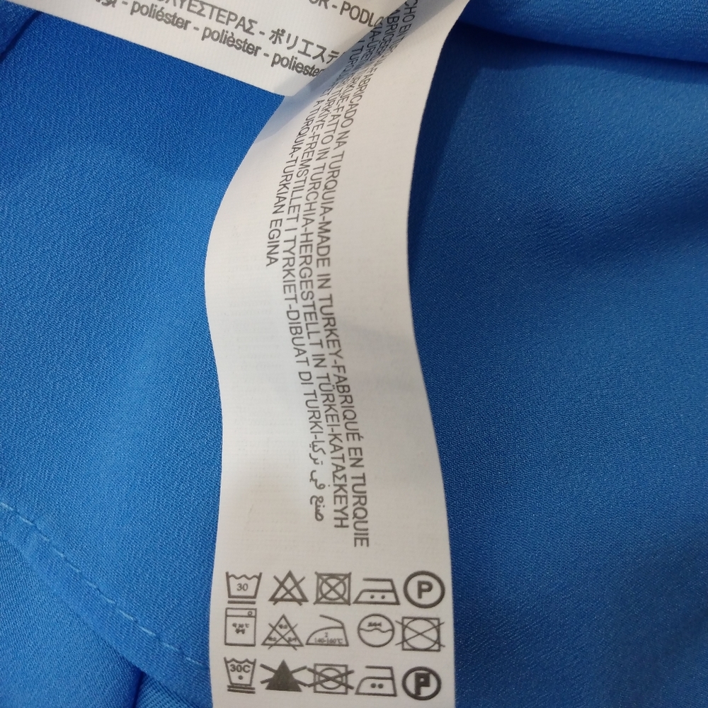 ZARA light blue flowy tied dress TRF Size XXXL - Picture 10 of 12